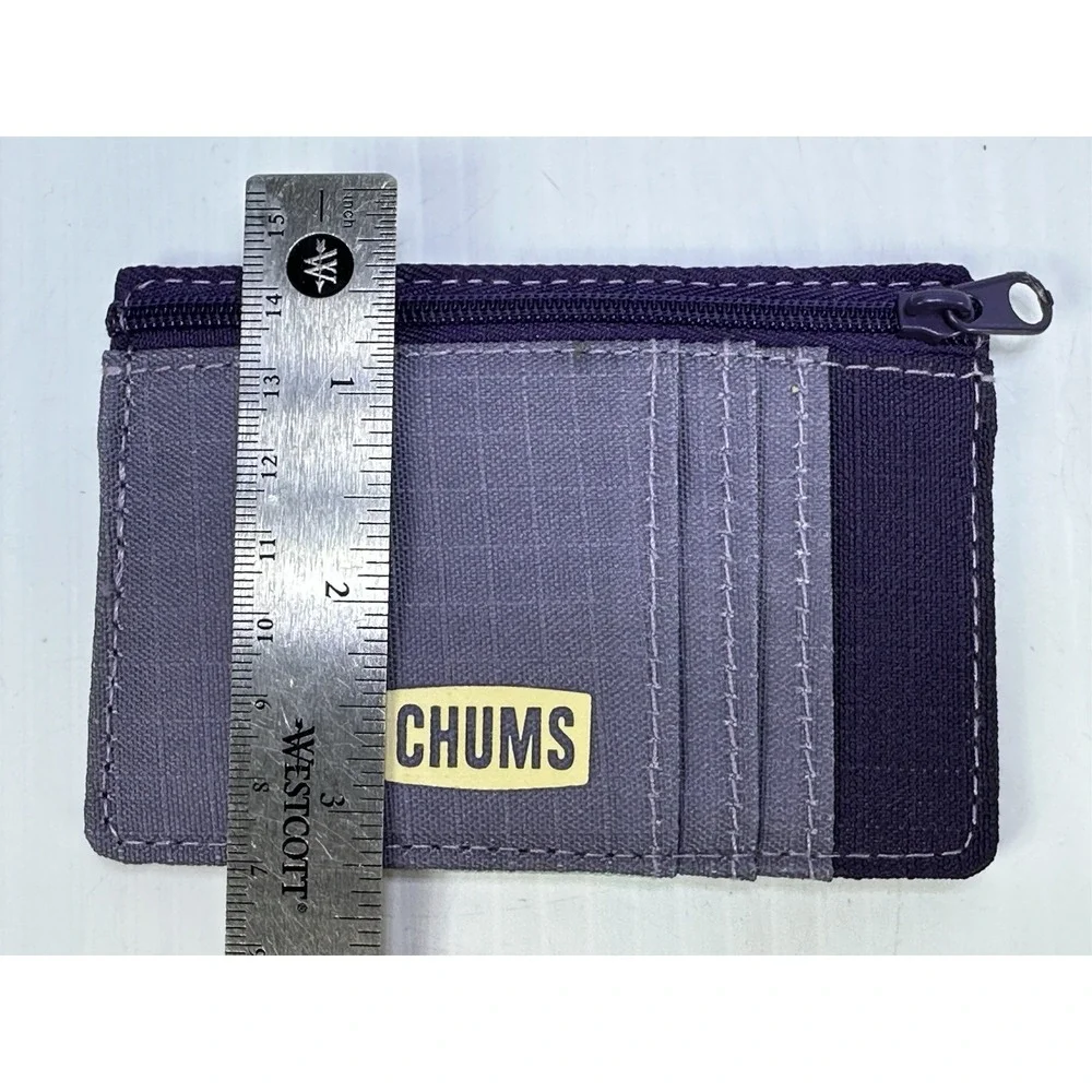 Chums Bandit Zip Wallet RFID Blocking Card Dark Light Purple Mint